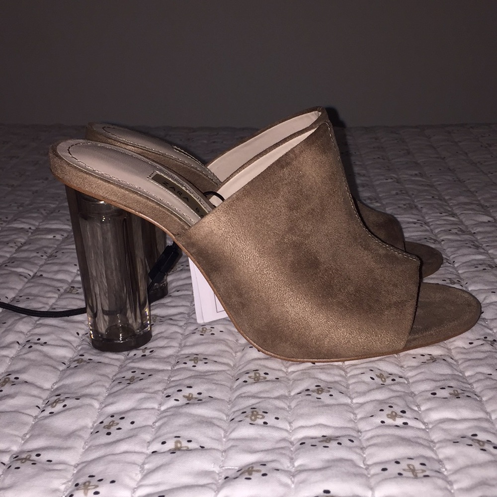 Zara mules with clear heel